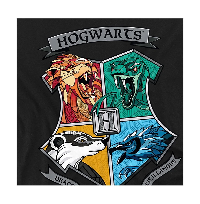 Harry Potter Men's Mosaic Hogwarts Shield T Shirt