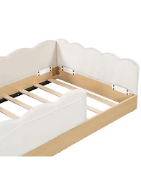 Streamdale Furniture Twin Size Upholstered Platform Bed with Pillows and Storage Bags