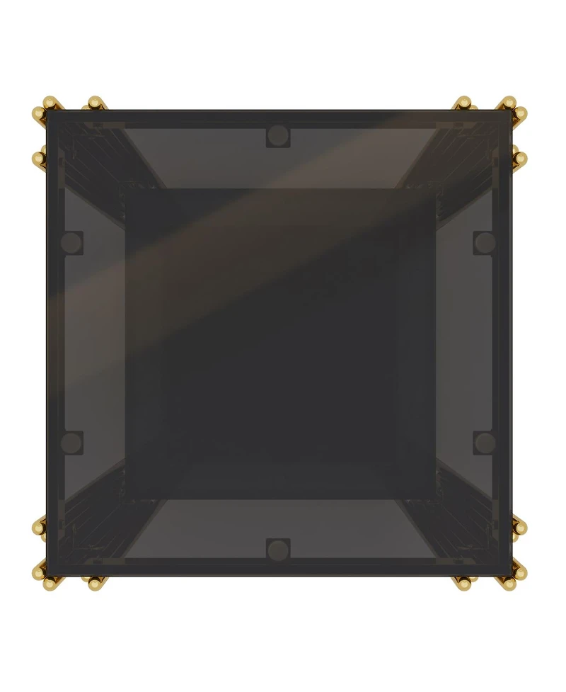 Streamdale Furniture Modern Black Mirror End Table with Gold Finish & Lower Shelf, 19.9