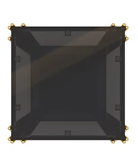 Streamdale Furniture Modern Black Mirror End Table with Gold Finish & Lower Shelf, 19.9