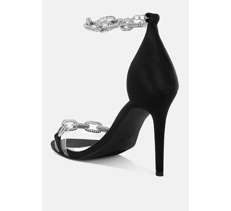 Rabenda Rhinestones Chain Stiletto Sandals