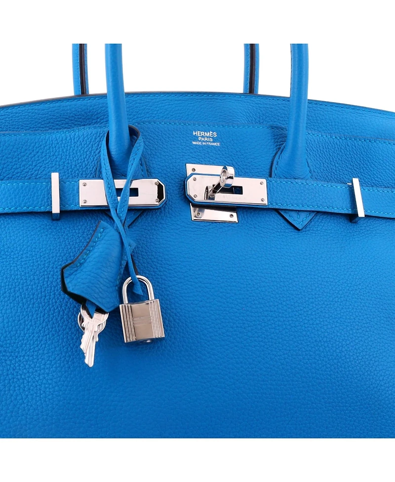Pre-Owned HERMES Birkin 30 Handbag Verso Togo with Palladium Hardware