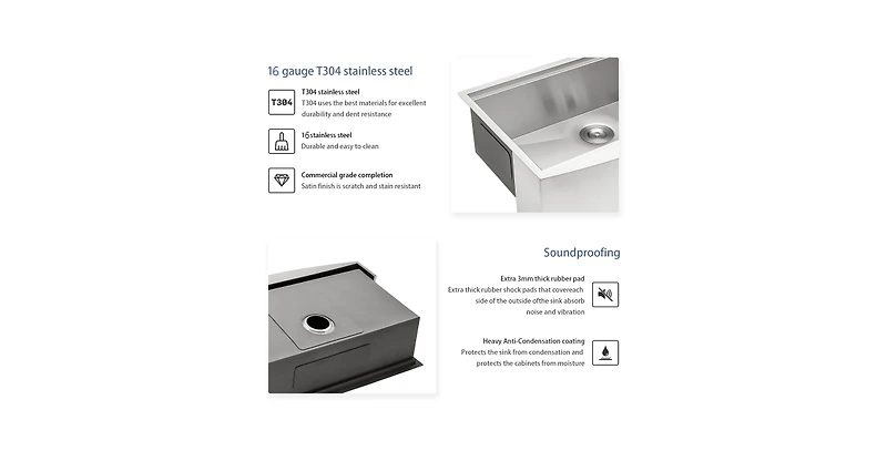 flynama 33x21x9inch Farmhouse Kitchen Sink Workstation Stainless Steel 16 Gauge Apron Front