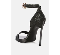 straight fire high heel glitter stilettos Sandals