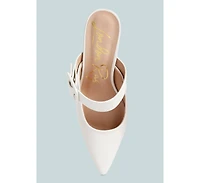 London Rag Womens Shein Star Slim Block Heel Mules