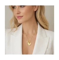 Hollywood Sensation Sophia Mom Pave Heart & Floral Charm Necklace