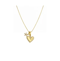 Hollywood Sensation Sophia Mom Pave Heart & Floral Charm Necklace