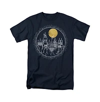 Harry Potter Men's Hogwarts Full Moon Line Art T Shirt