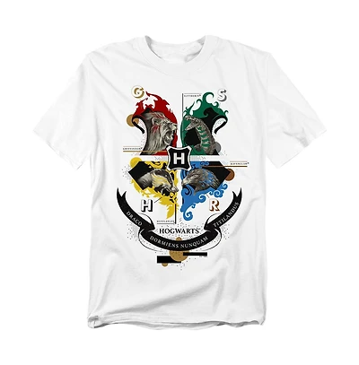 Harry Potter Men's Hogwarts Shield Wrealistic Mascots T Shirt