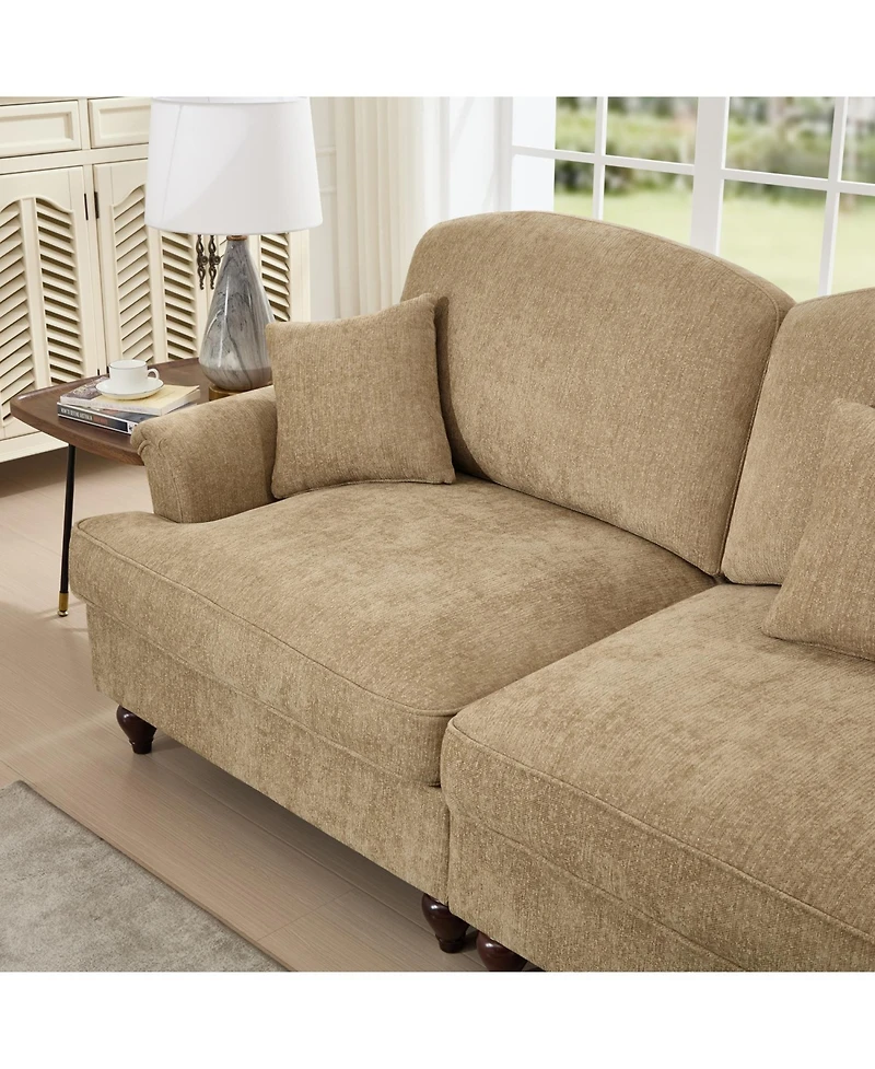 Streamdale Furniture Modular Sofa Set- Flared Arms, Removable Skirts, Light Coffee