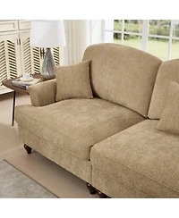 Streamdale Furniture Modular Sofa Set- Flared Arms, Removable Skirts, Light Coffee