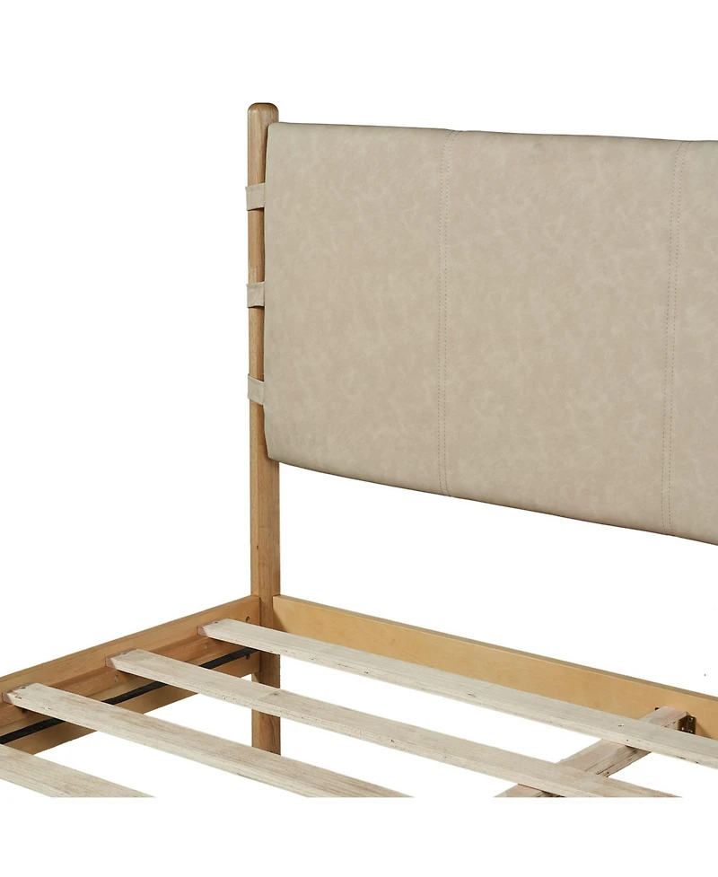 Streamdale Furniture Queen Mid-Century Platform Bed Frame with Headboard