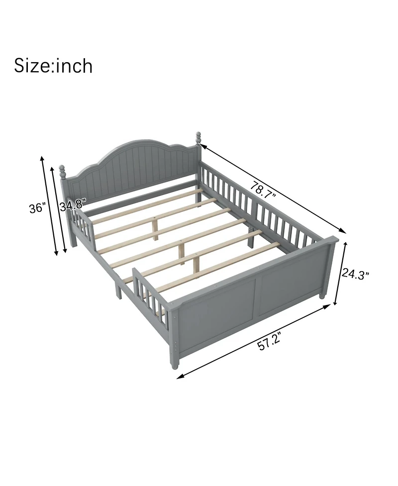 Streamdale Furniture Kids Full Size Wood Platform Bed