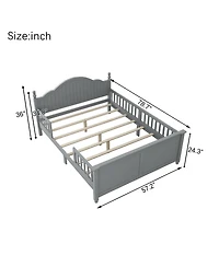 Streamdale Furniture Kids Full Size Wood Platform Bed