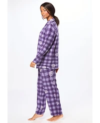 Dreams & Co. Women's Plus Classic Flannel Pajama Set