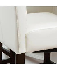 Streamdale Furniture Streamdale Elegant Ivory Bonded Leather Counter Stools (Set of 2)