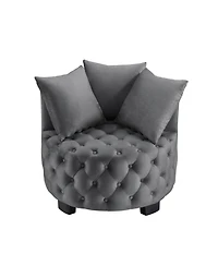 Streamdale Furniture Contemporary Upholstered Tufted Leisure Chair Accent Chair Dark