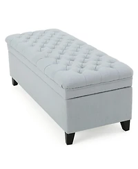 Streamdale Furniture Fabric Storage Ottoman with Birch Legs