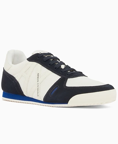 A|X Armani Exchange Men's Suede and Mesh Trip Sneakers