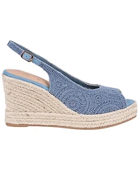 Gc Shoes Women's Bowery Crochet Espadrille Wedge Sandals