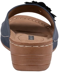 Gc Shoes Women's Clover Flower Rosette Comfort Slip-On Sandals