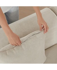 Streamdale Furniture Streamdale Modern L-Shaped Corduroy Sectional Sofa with Movable Ottoman