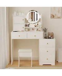 Streamdale Furniture Vanity Desk with Mirror, Lights
