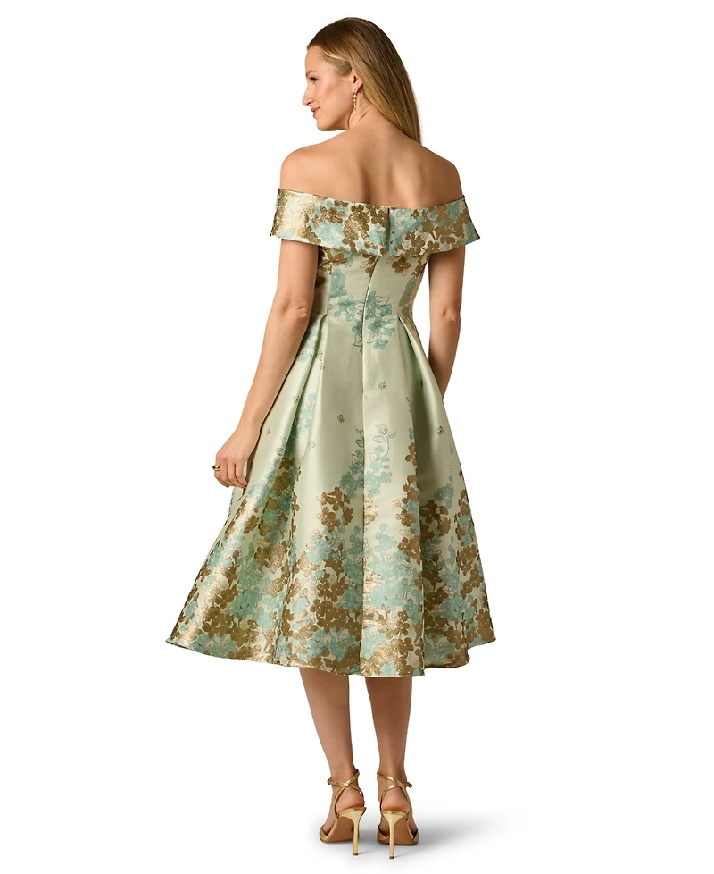 Adrianna Papell Women's Off-The-Shoulder Midi Dress