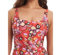 Beyond Control Women's Over-The-Shoulder Square Neck Swim Dress