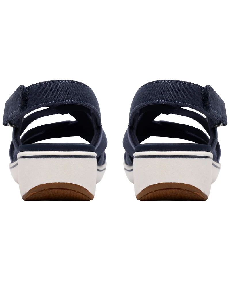 Clarks Women's BreezeRae Ana Open Toe Wedge Sandals