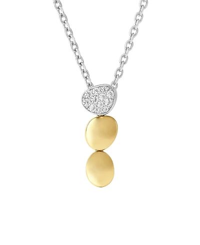 Macy's Diamond (1/4 ct. t.w.) Pendant Necklace in Sterling Silver and 14k Gold Over Sterling Silver