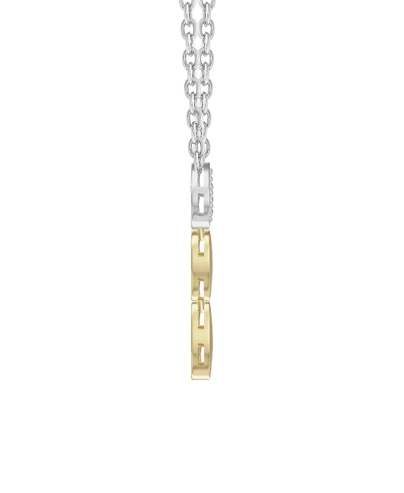 Macy's Diamond (1/4 ct. t.w.) Pendant Necklace in Sterling Silver and 14k Gold Over Sterling Silver