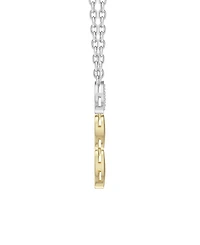 Macy's Diamond (1/4 ct. t.w.) Pendant Necklace in Sterling Silver and 14k Gold Over Sterling Silver