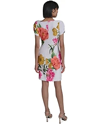 Karl Lagerfeld Paris Women's Printed Puff-Sleeve Dress