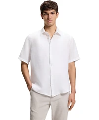 Boss by Hugo Men's Linen Regular-Fit Short-Sleeved Shirt