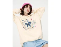 Aelfric Eden Women's Denim Star Applique Hoodie
