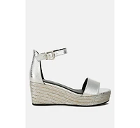 London Rag Utah Faux Leather Snake Wedge Espadrilles Women