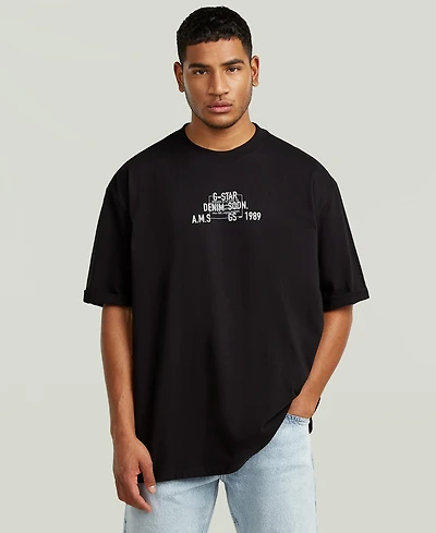 G-Star Raw Men's Multi Technique Graphic Crewneck T-Shirt