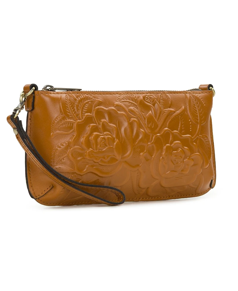 Patricia Nash Vintage Veg Tan Rose Tooled Small Laurina Crossbody Bag