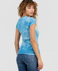 Guess Women's Beverly Hills Rhinestone Crew Neck T-Shirt