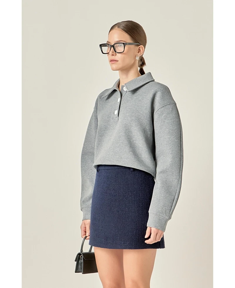 English Factory Women's Polo Scuba Top