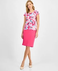 Kasper Women's Printed Cowlneck Top