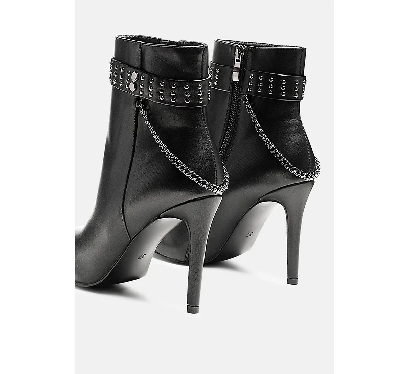 London Rag Womens Kendra Faux Leather High Heel Stiletto Boots