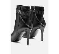 London Rag Womens Kendra Faux Leather High Heel Stiletto Boots