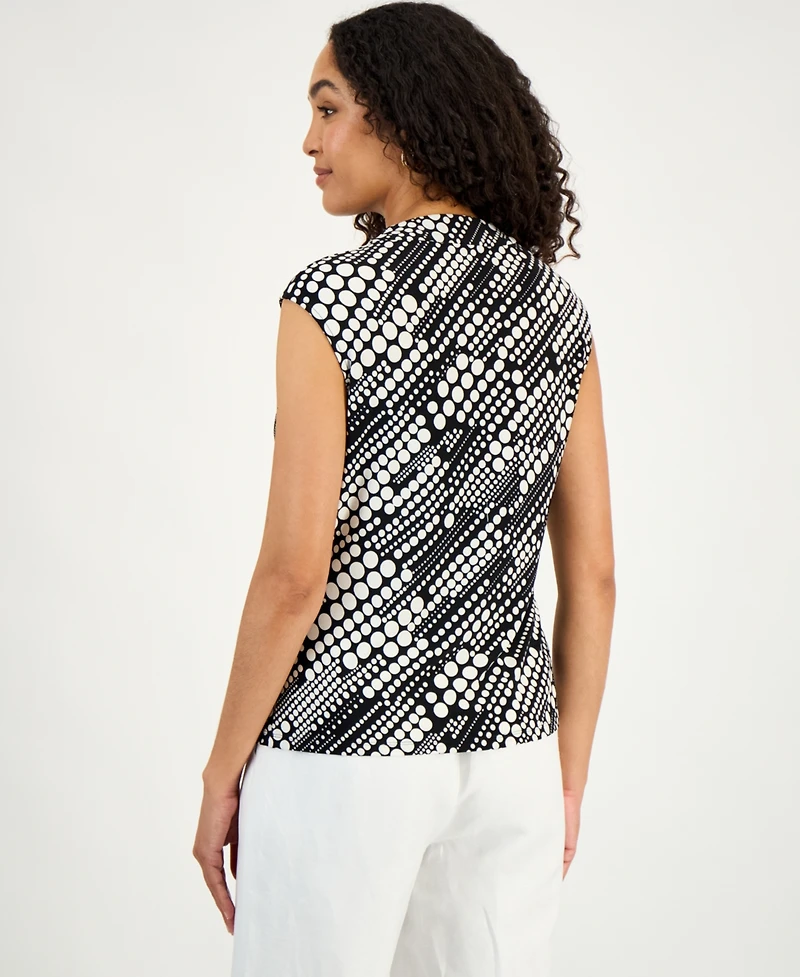 Kasper Women's Printed Cowlneck Top