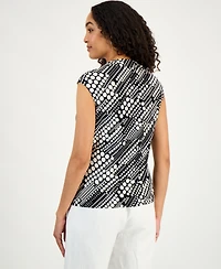 Kasper Women's Printed Cowlneck Top