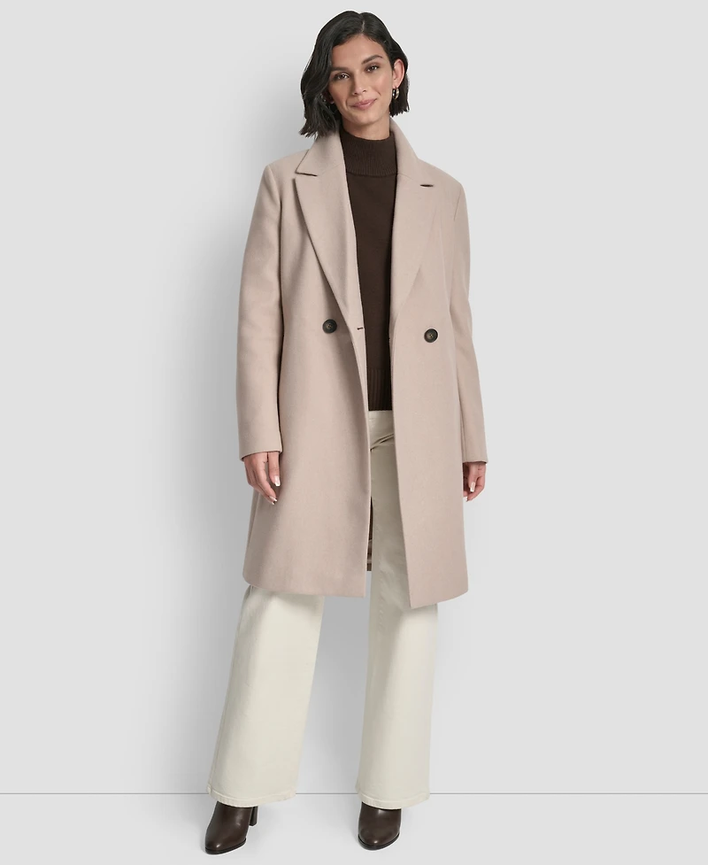 Dkny Women's Sams Double-Breasted Notch Collar Coat