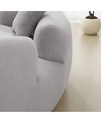 Streamdale Furniture Curved Loveseat Sofa - Teddy Velvet, No-Assembly, 350 lbs Capacity