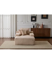 Streamdale Furniture Modern Striped Faux Fur Lounge Chair with Ergonomic Design