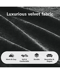 Streamdale Furniture Soft Velvet Boneless Sofa, Ergonomic, No Assembly, Black